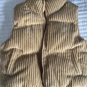 Papermoon Beige Ribbed Corduroy Vest